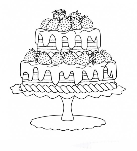 Тортик раскраска для детей