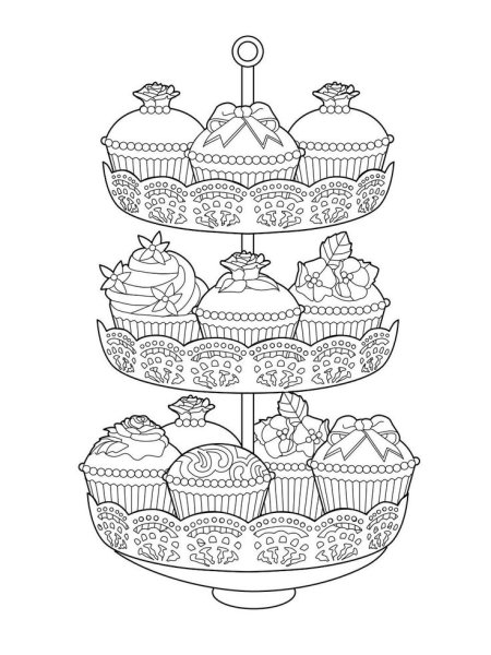 Раскраски антистресс еда