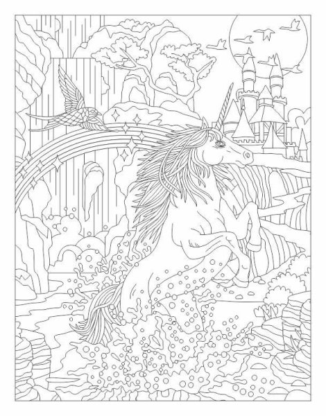 Единорог раскраска для взрослых