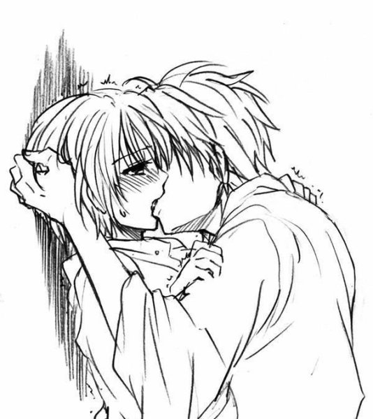 Аниме пара карандашом