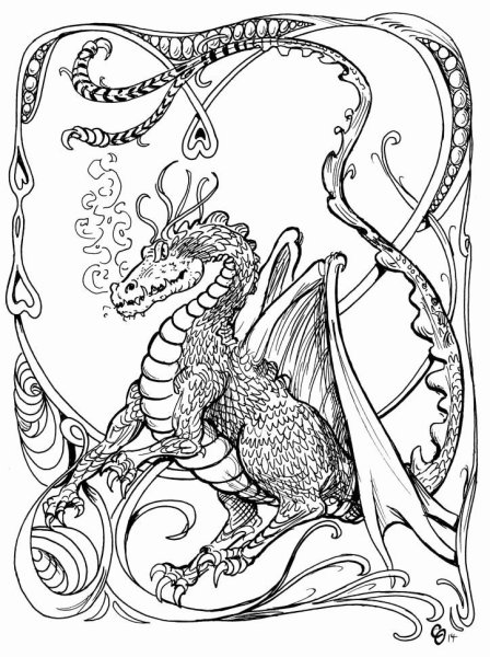Дракон не сложный эскиз