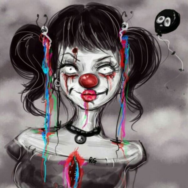 Клоунесса аниме жуткая