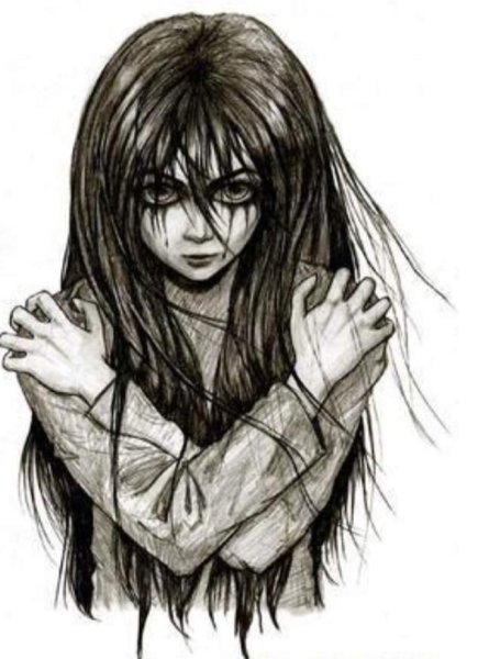Злая девушка карандашом