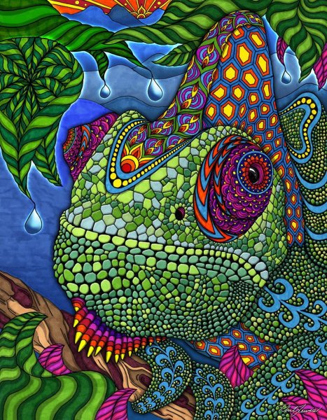 Игуана Зентангл