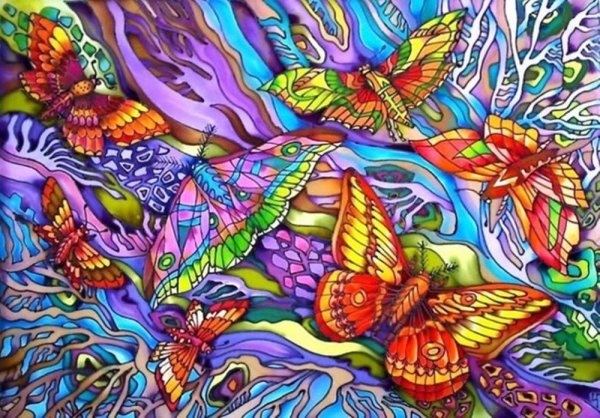 Холодный батик абстракция