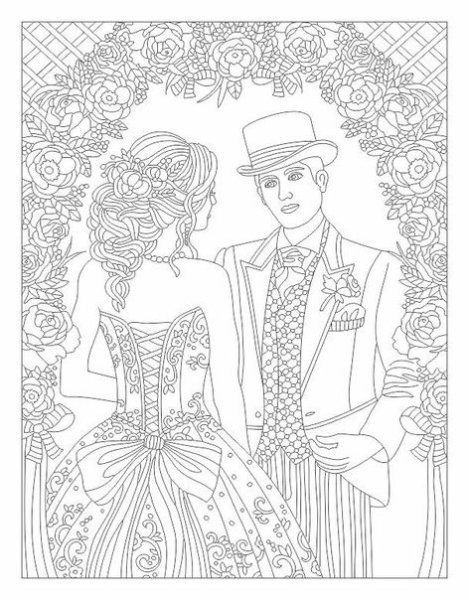 Раскраска антистресс свадьба