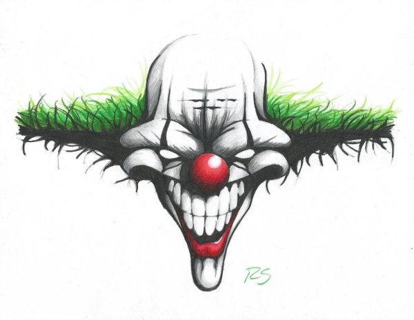 Маска злого клоуна рисунок