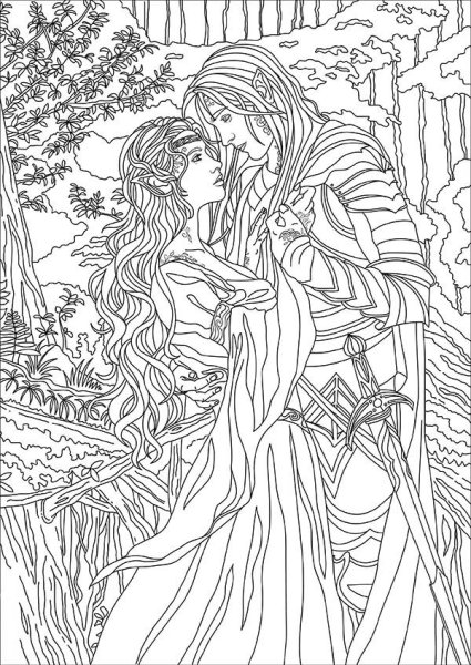 Раскраска антистресс влюбленные