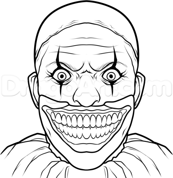 Контур лица клоуна