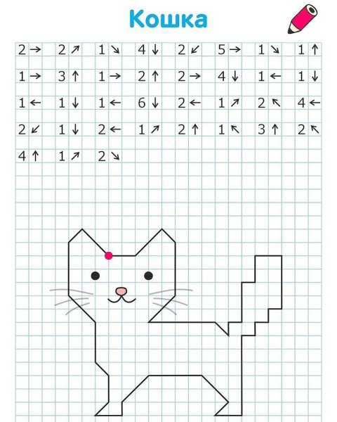 Графический диктант елочка для дошкольников 5-6 лет