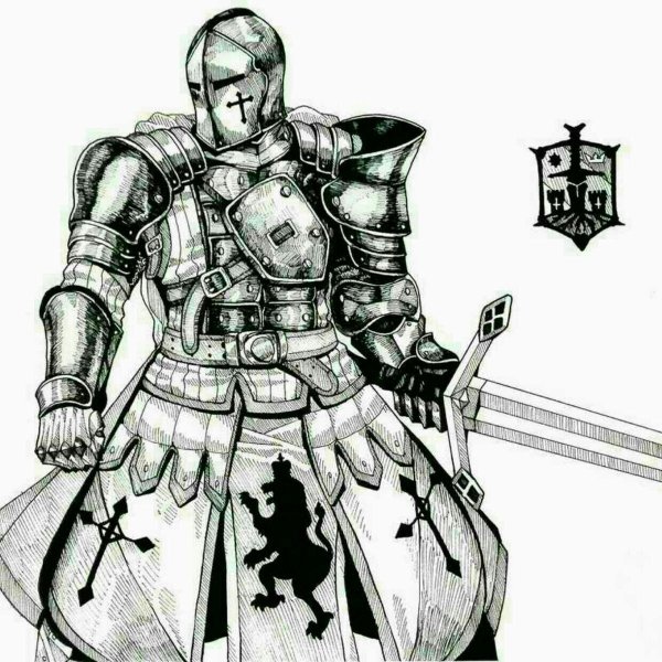 Средневековый рыцарь карандашом