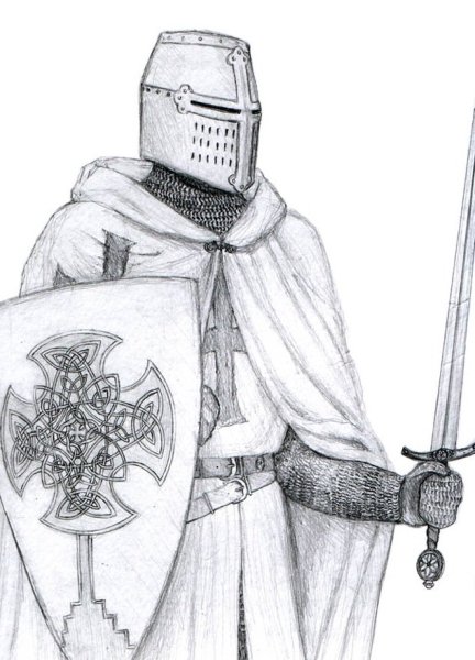 Рыцарь Тевтонского ордена 13 век рисунок карандашом