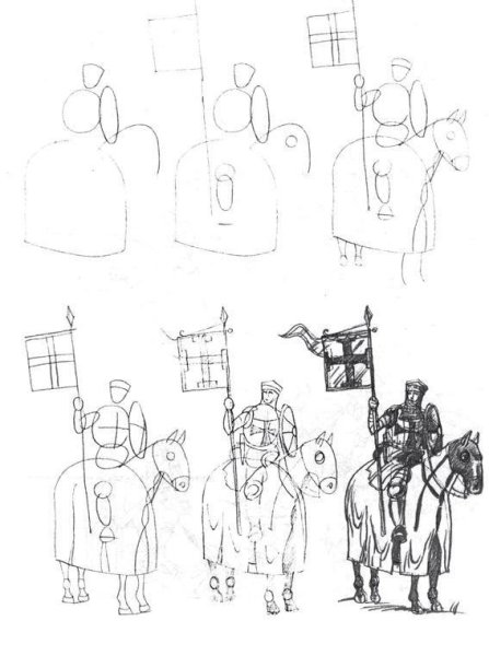 Рыцарь Тевтонского ордена 13 век рисунок карандашом