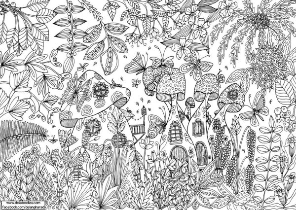 Раскраска антистресс природа