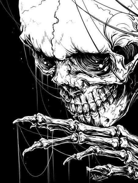 Скелет черно белый