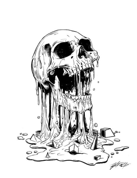 Скелет страшный рисунок
