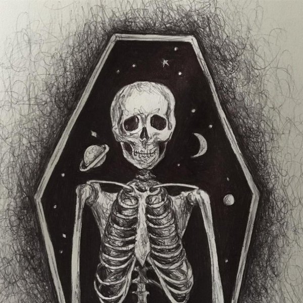 Череп рисунок карандашом