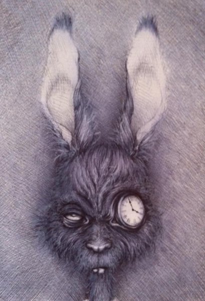 Страшный кролик рисунок