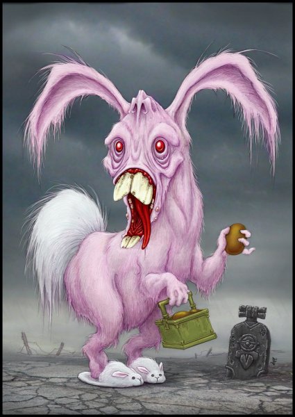 Черный страшный кролик