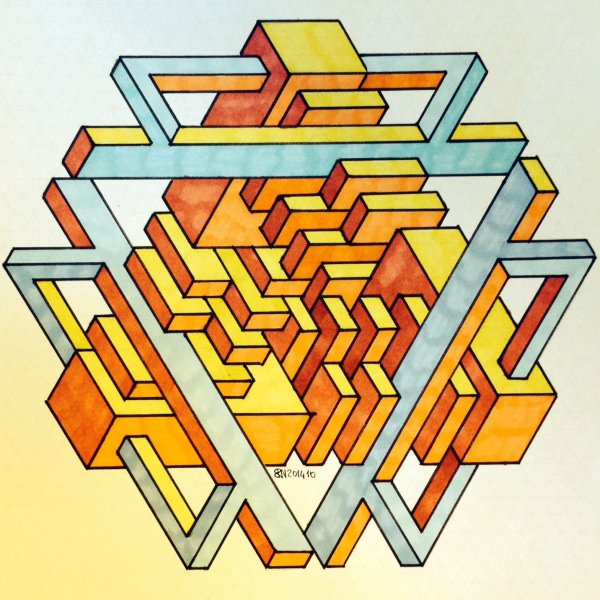 Невозможные фигуры Эшера треугольник