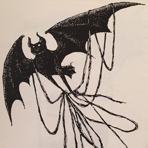 Средневековое изображение летучей мыши