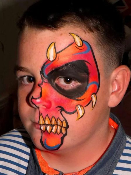 Аквагрим на Хэллоуин для мальчиков