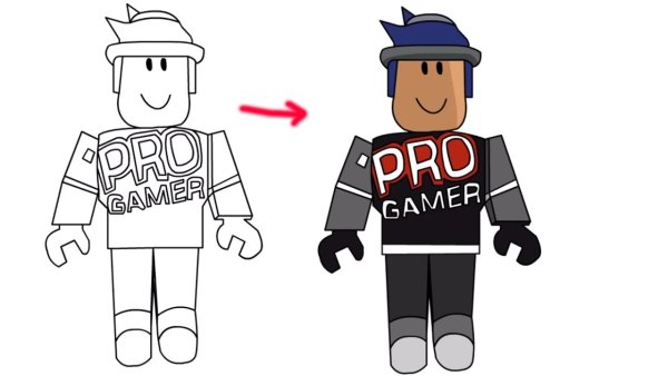 Нарисовать человечка из РОБЛОКСА