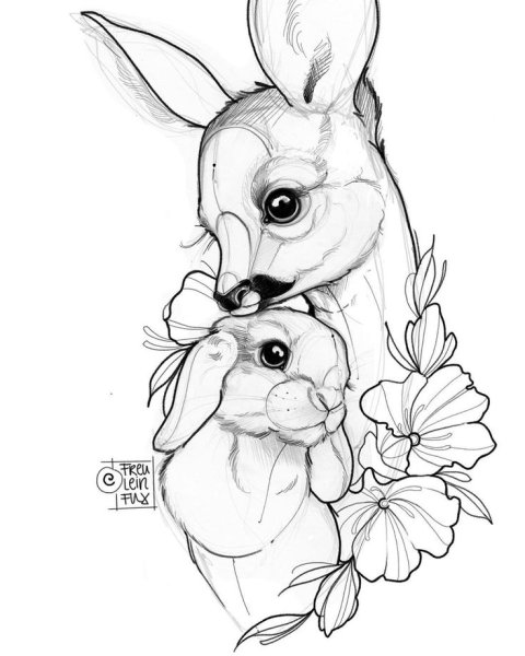 Рисунок кролика для срисовки