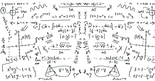 Математические формулы на прозрачном фоне