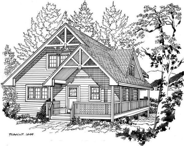 Сложный дом карандашом