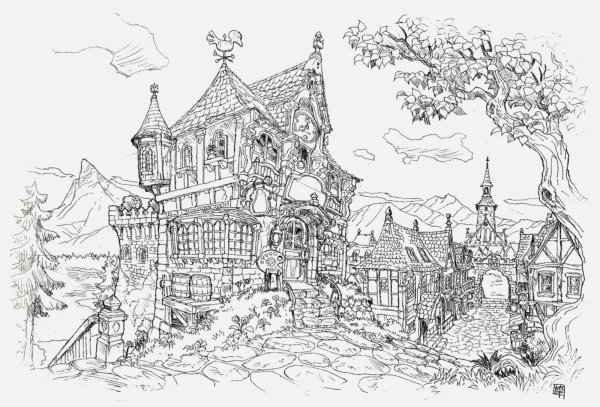 Коттедж карандашом