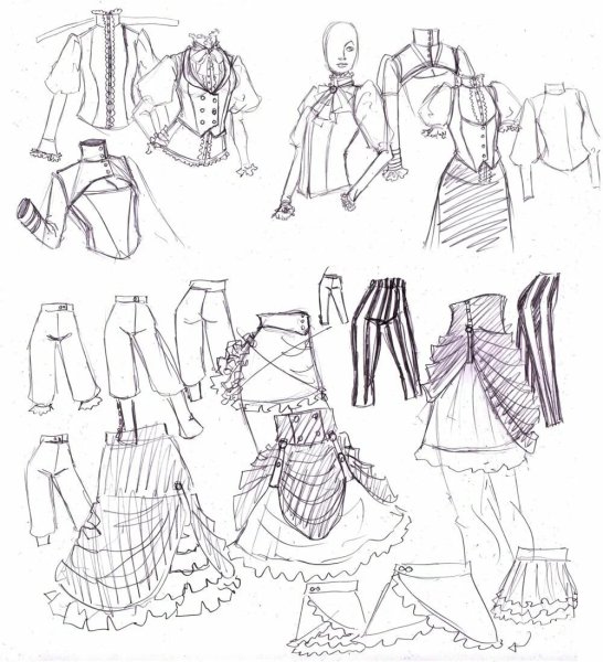 Одежда карандашом