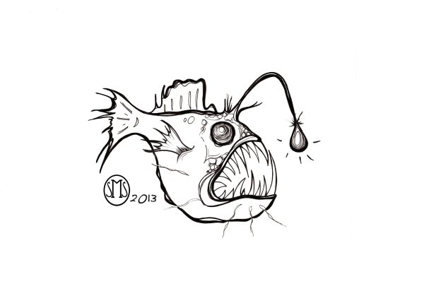 Рыба удильщик тату эскизы