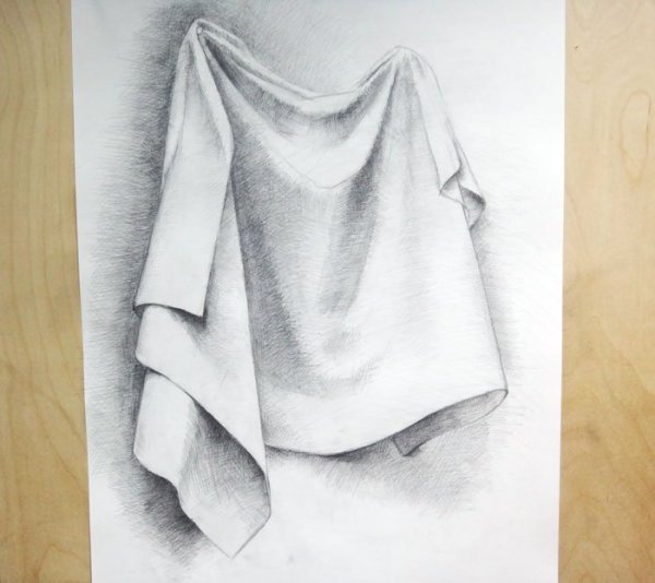 Рисование складок карандашом