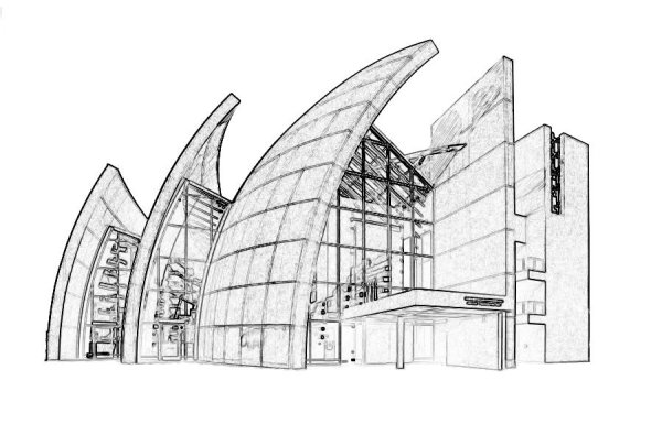 Эскиз архитектурного сооружения легко