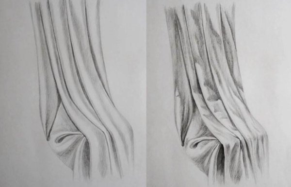 Рисовать складки на ткани