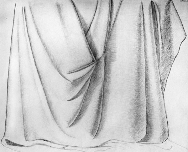 Складки ткани карандашом