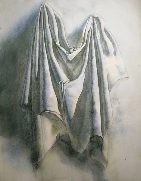 Академический Этюд драпировки гризайль