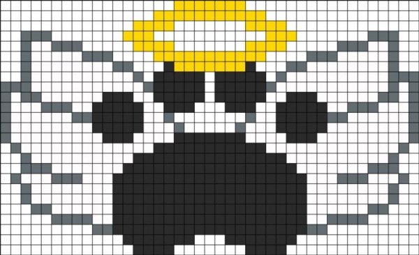 Рисунки в клеточку в тетради лапка