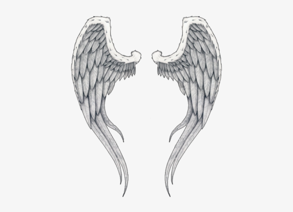 Тату Крылья в белом цвете