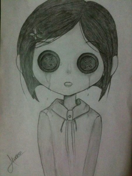 Коралина в стране кошмаров для срисовки