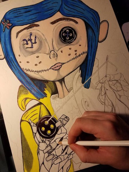 Как нарисовать Коралина в стране кошмаров