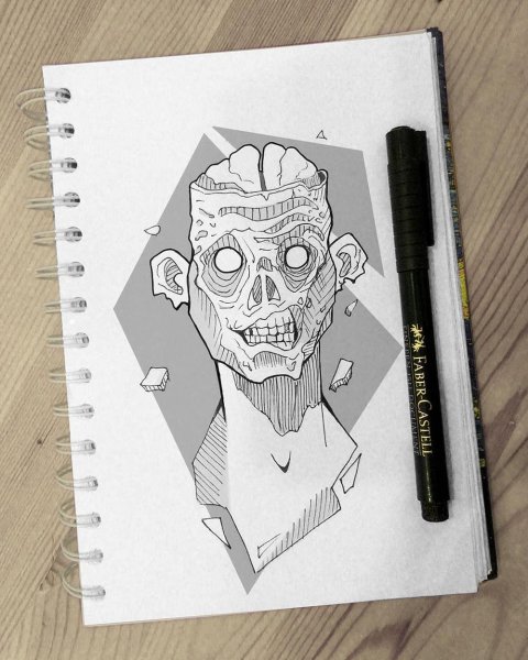 Идеи для страшных рисунков в скетчбуке