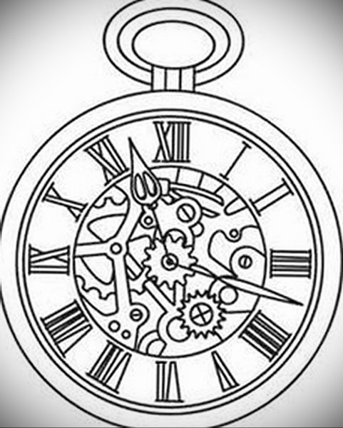 Трафарет карманные часы