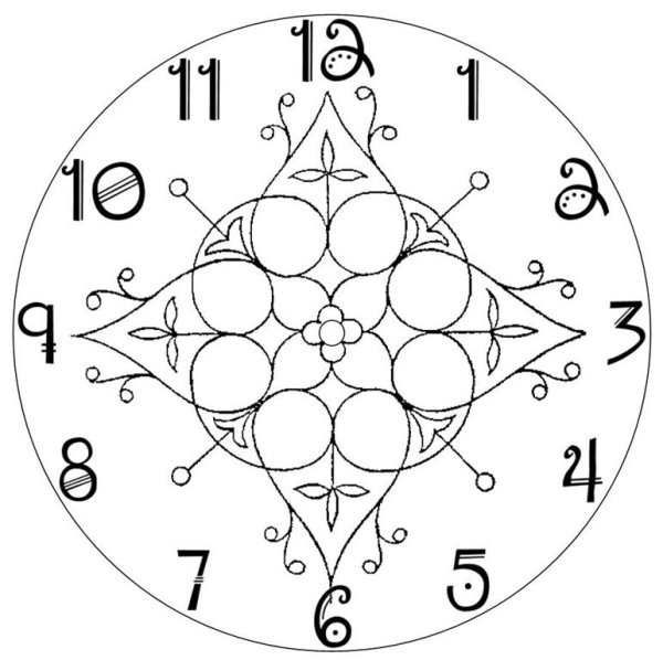 Циферблат часов для распечатки на принтере Фракталы