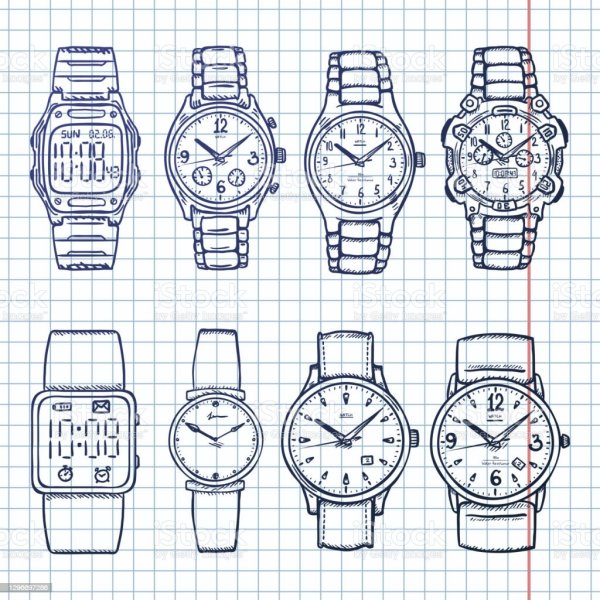 Нарисовать часы наручные