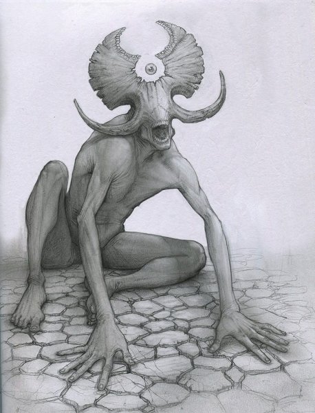 Жуткие существа карандашом