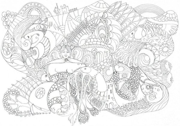 Раскраска антистресс дракон