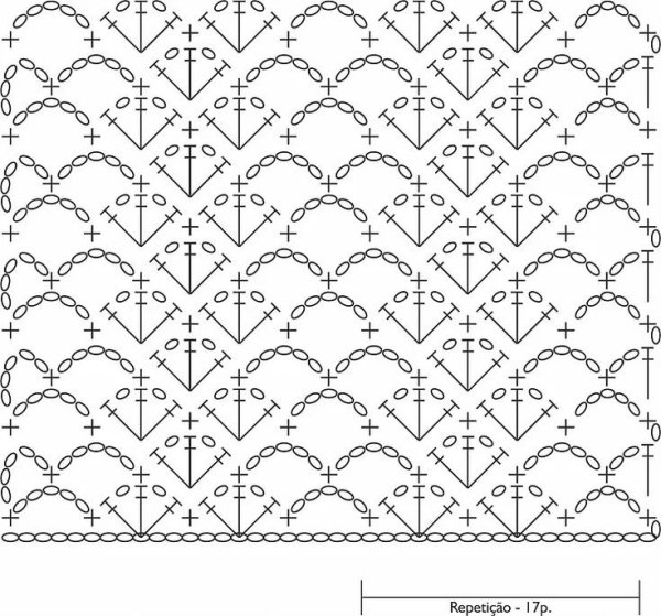 Узор для палантина крючком схемы