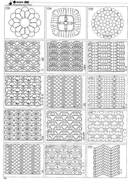Японские ажуры крючком схемы